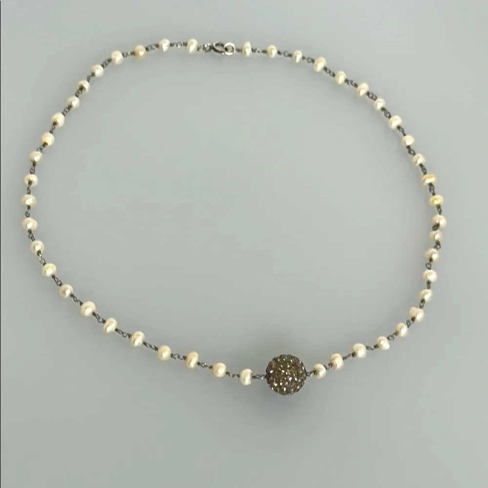 Elegant 925 silver freshwater Pearl Necklace